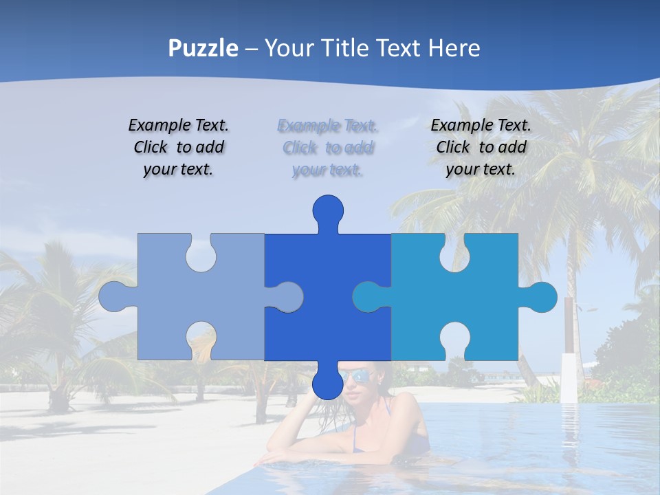 Sunbath Blue Poolside PowerPoint Template