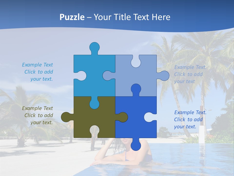 Sunbath Blue Poolside PowerPoint Template