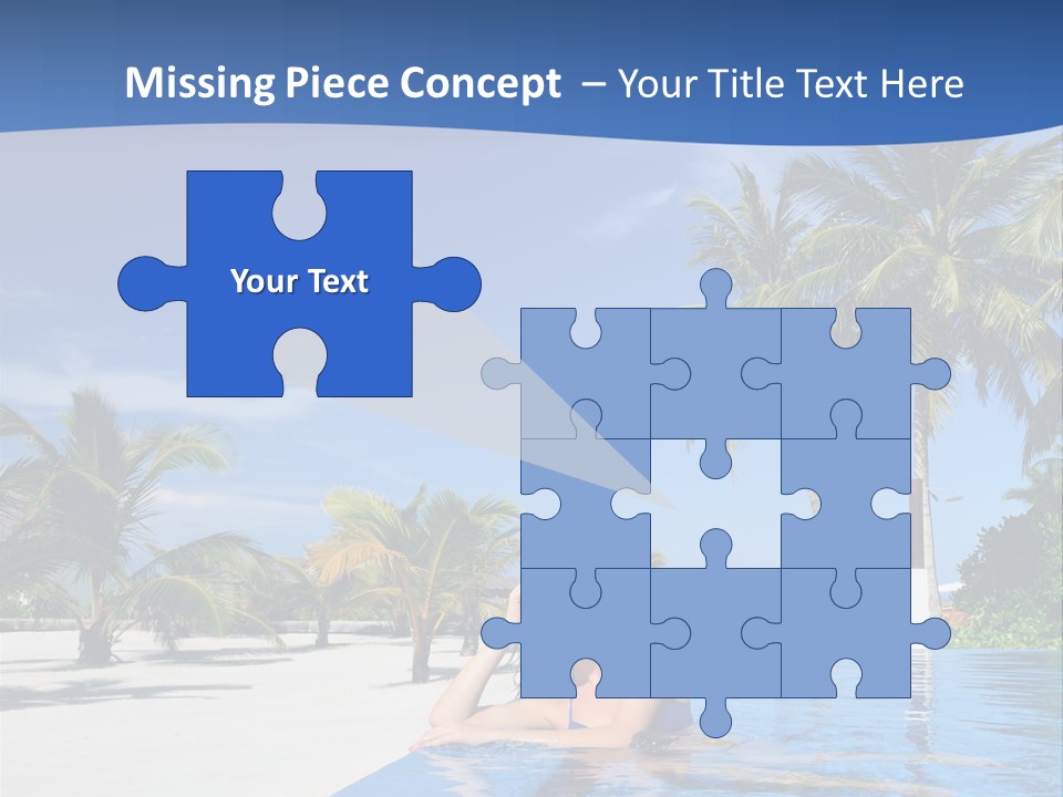 Sunbath Blue Poolside PowerPoint Template