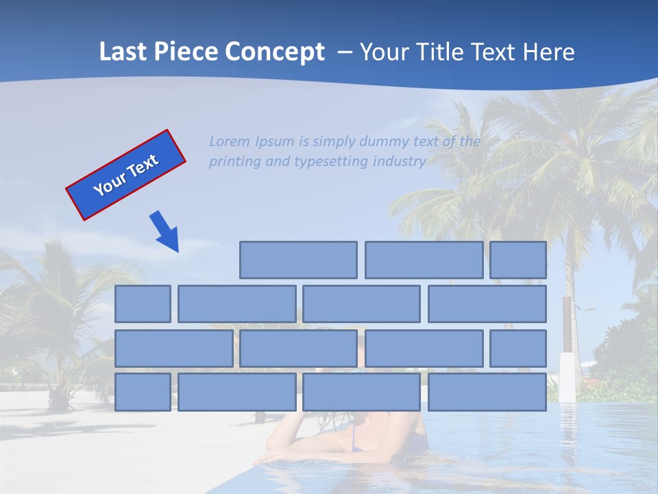 Sunbath Blue Poolside PowerPoint Template