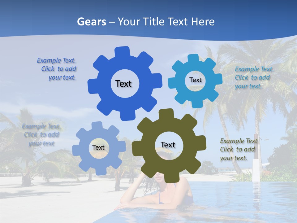 Sunbath Blue Poolside PowerPoint Template