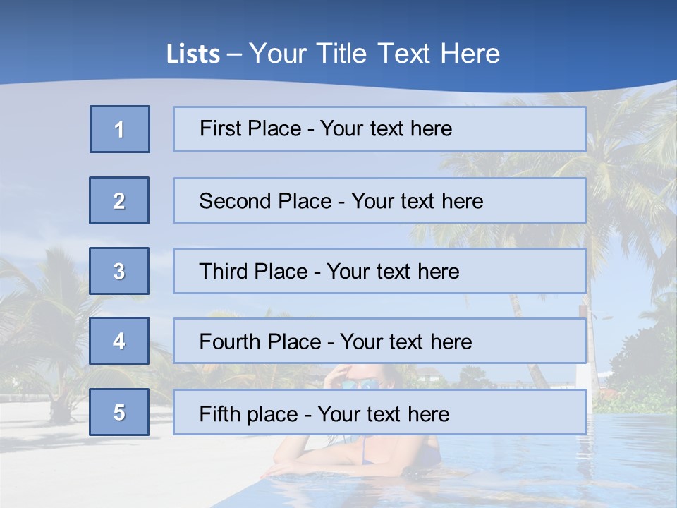Sunbath Blue Poolside PowerPoint Template