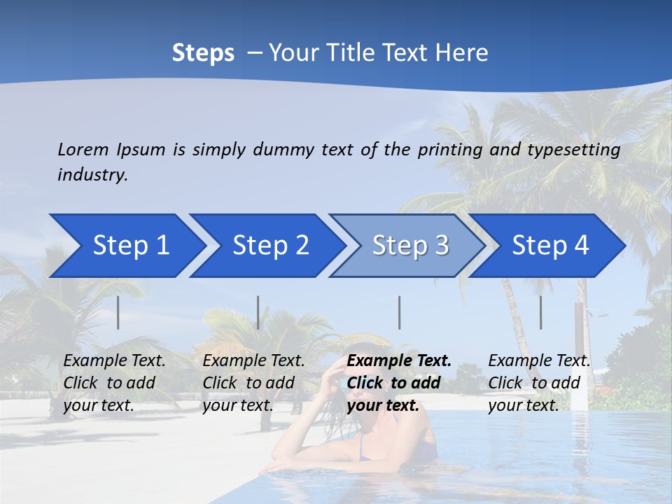 Sunbath Blue Poolside PowerPoint Template