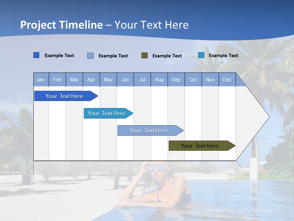 Sunbath Blue Poolside PowerPoint Template