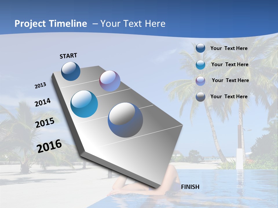 Sunbath Blue Poolside PowerPoint Template