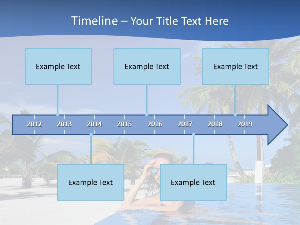 Sunbath Blue Poolside PowerPoint Template