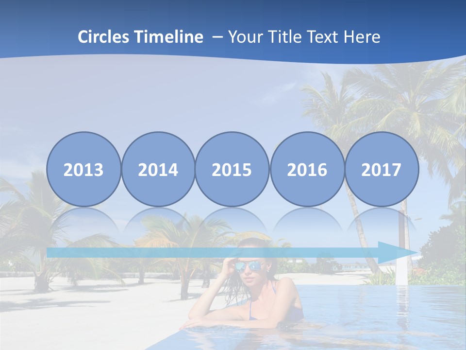 Sunbath Blue Poolside PowerPoint Template