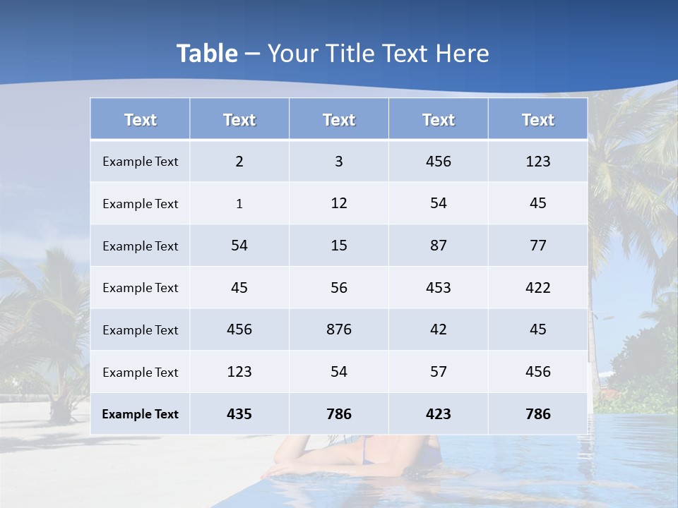 Sunbath Blue Poolside PowerPoint Template