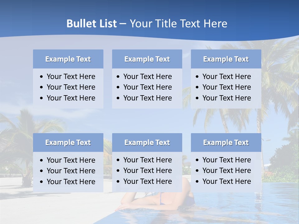 Sunbath Blue Poolside PowerPoint Template