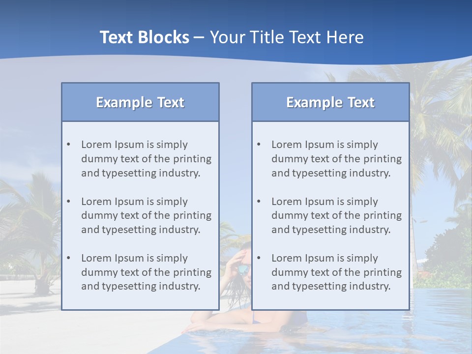 Sunbath Blue Poolside PowerPoint Template