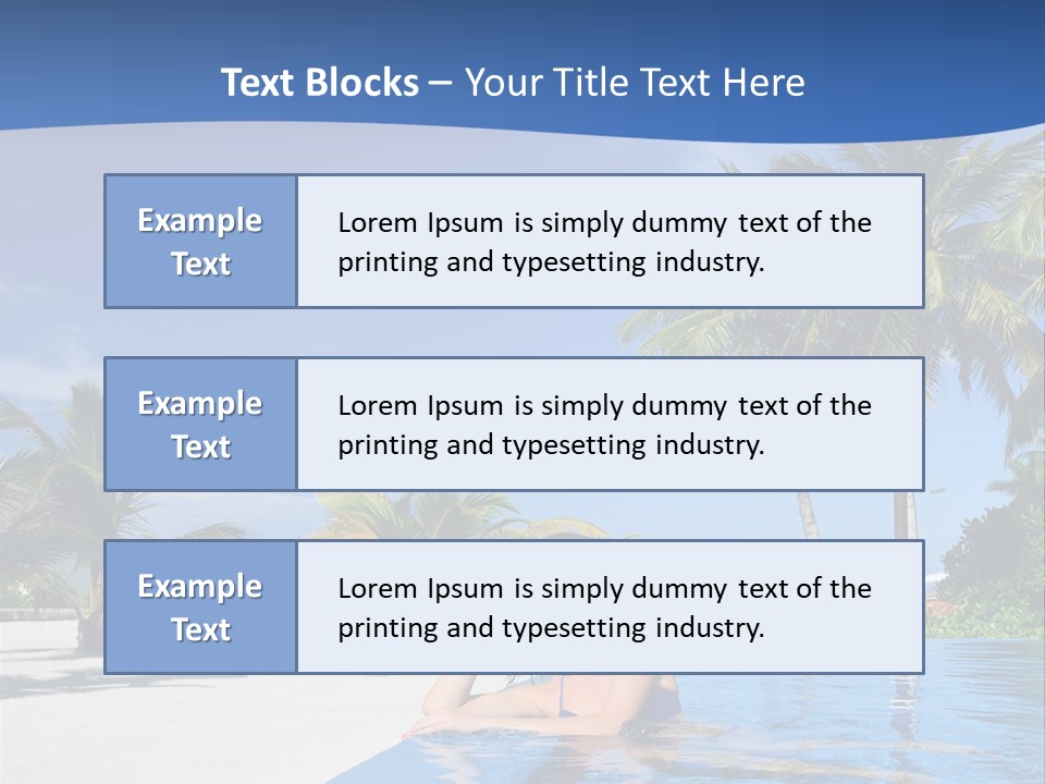 Sunbath Blue Poolside PowerPoint Template