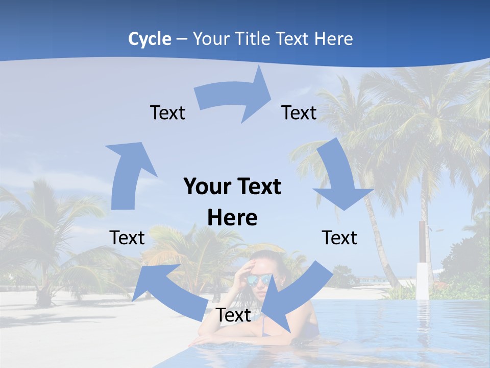 Sunbath Blue Poolside PowerPoint Template