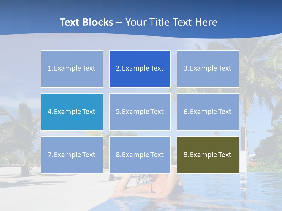 Sunbath Blue Poolside PowerPoint Template