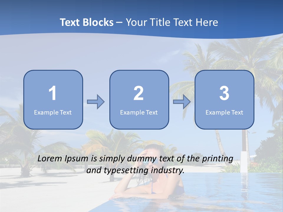 Sunbath Blue Poolside PowerPoint Template