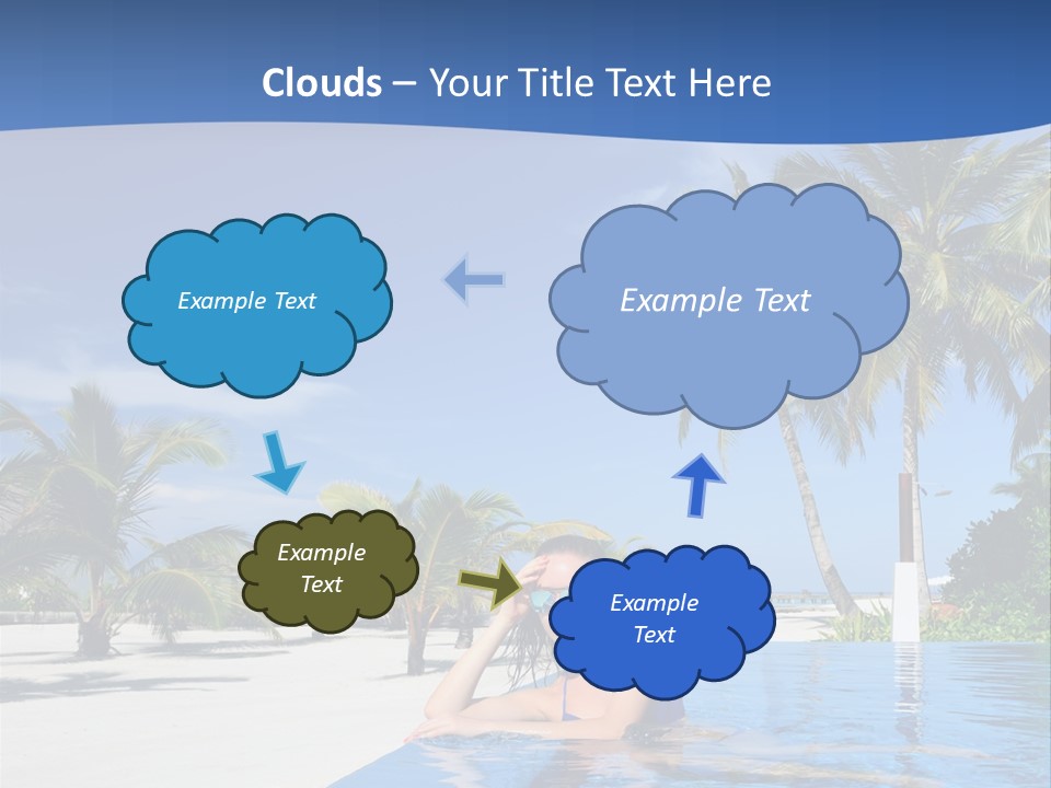 Sunbath Blue Poolside PowerPoint Template