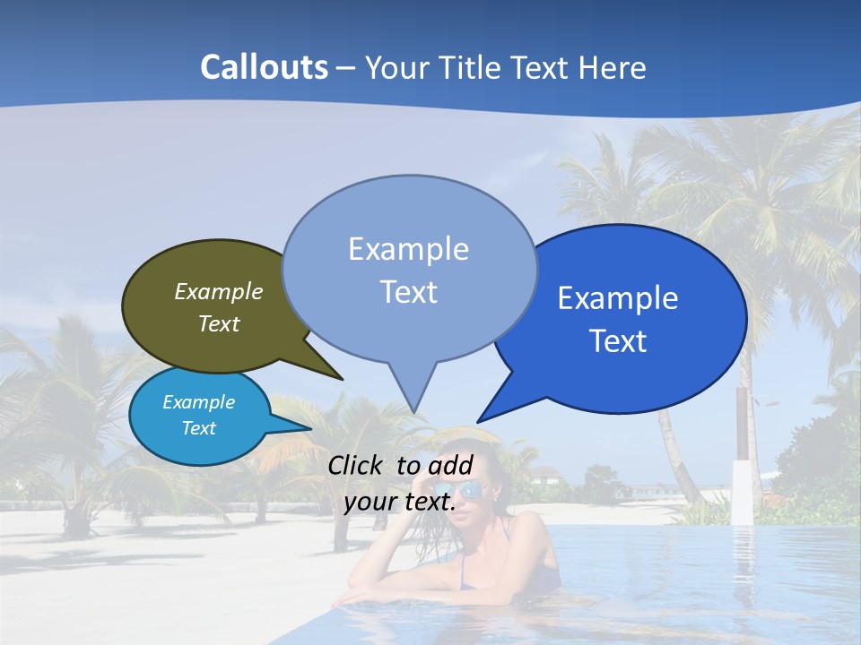 Sunbath Blue Poolside PowerPoint Template