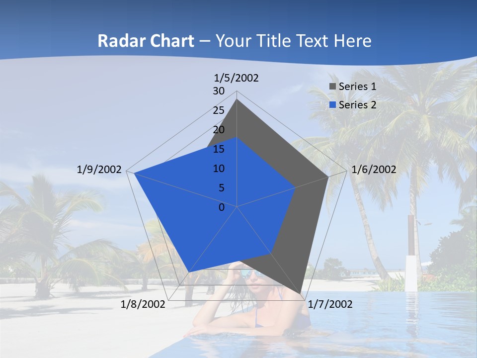 Sunbath Blue Poolside PowerPoint Template