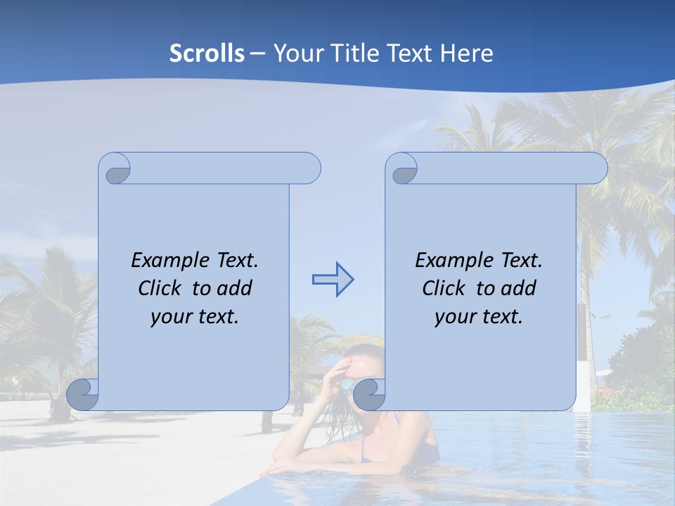 Sunbath Blue Poolside PowerPoint Template