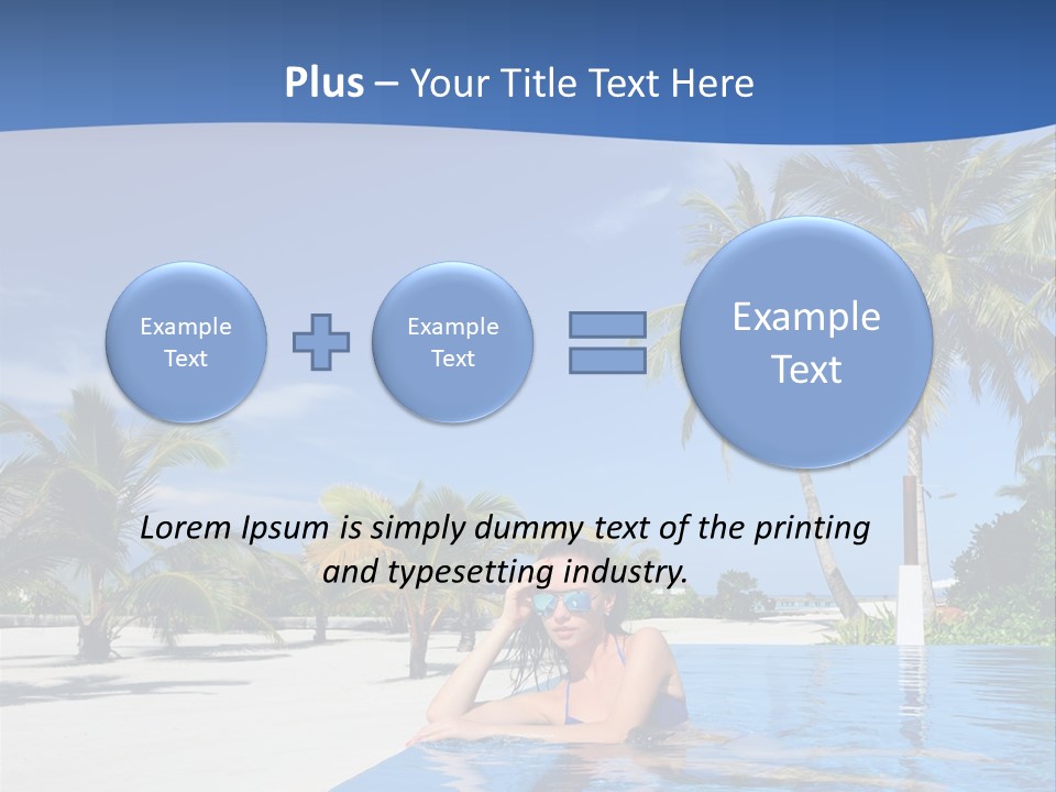 Sunbath Blue Poolside PowerPoint Template