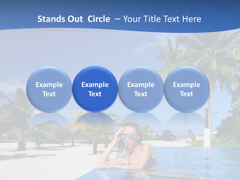 Sunbath Blue Poolside PowerPoint Template