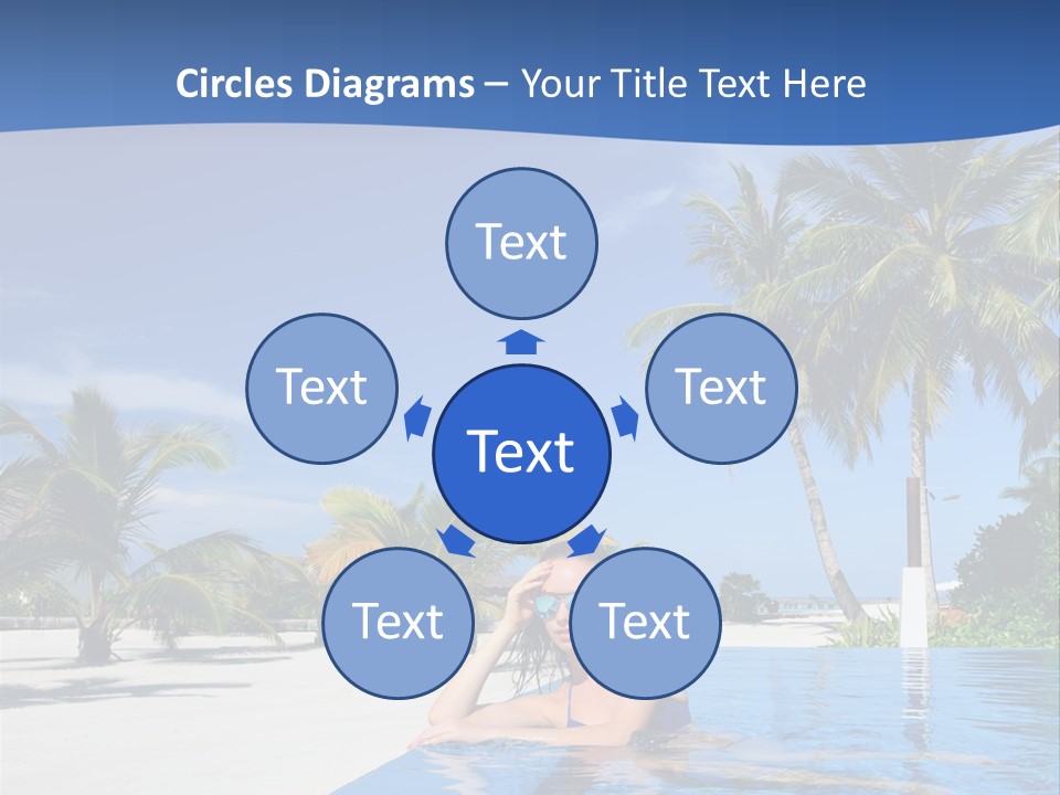 Sunbath Blue Poolside PowerPoint Template