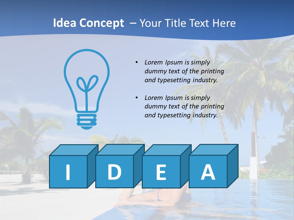Sunbath Blue Poolside PowerPoint Template