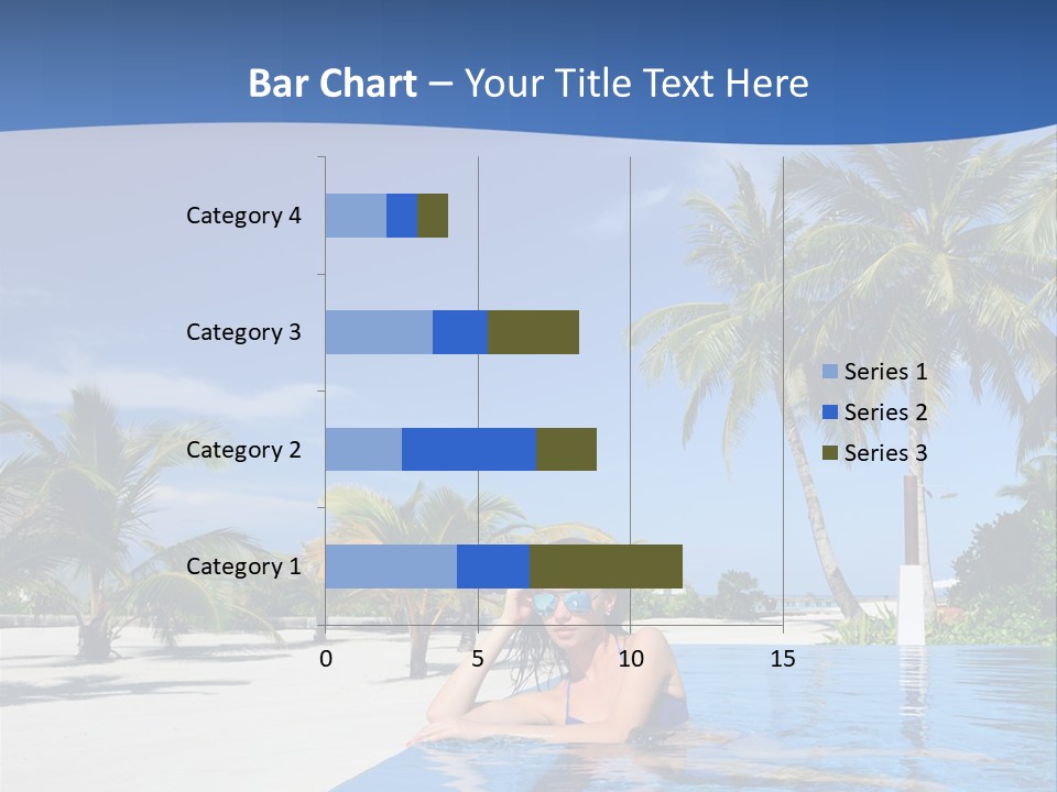 Sunbath Blue Poolside PowerPoint Template