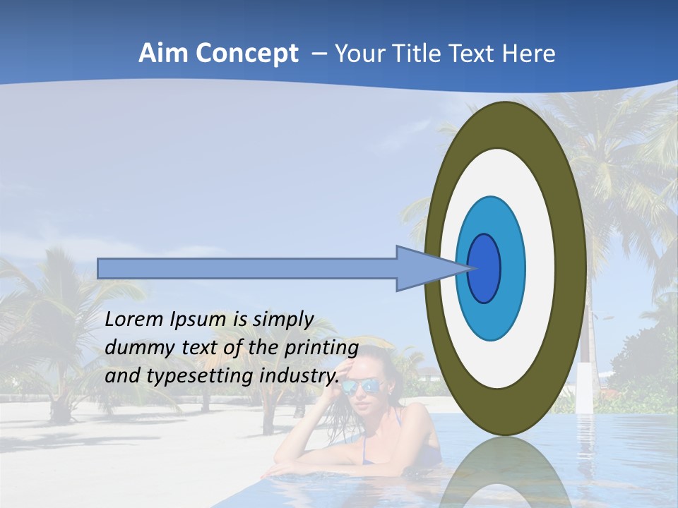 Sunbath Blue Poolside PowerPoint Template