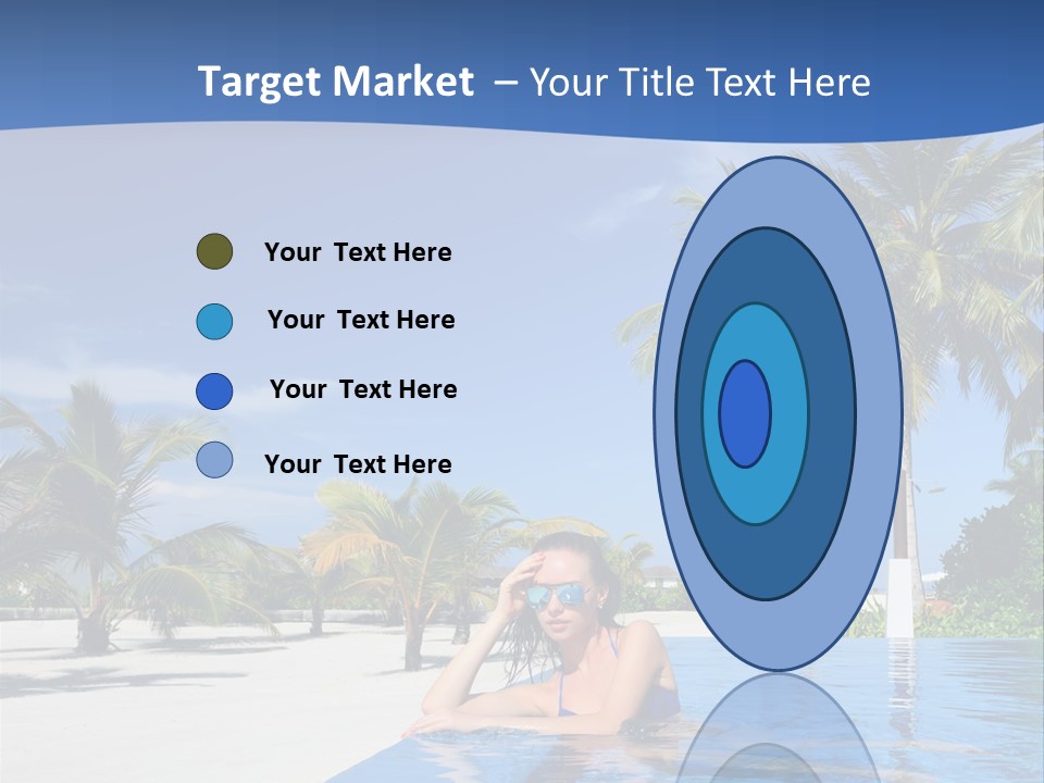 Sunbath Blue Poolside PowerPoint Template