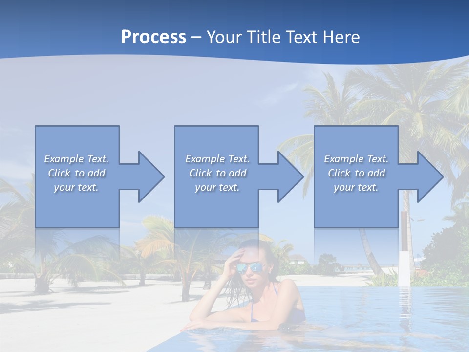Sunbath Blue Poolside PowerPoint Template