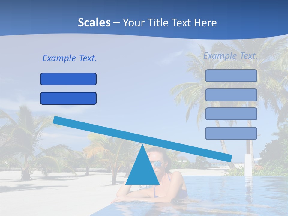 Sunbath Blue Poolside PowerPoint Template
