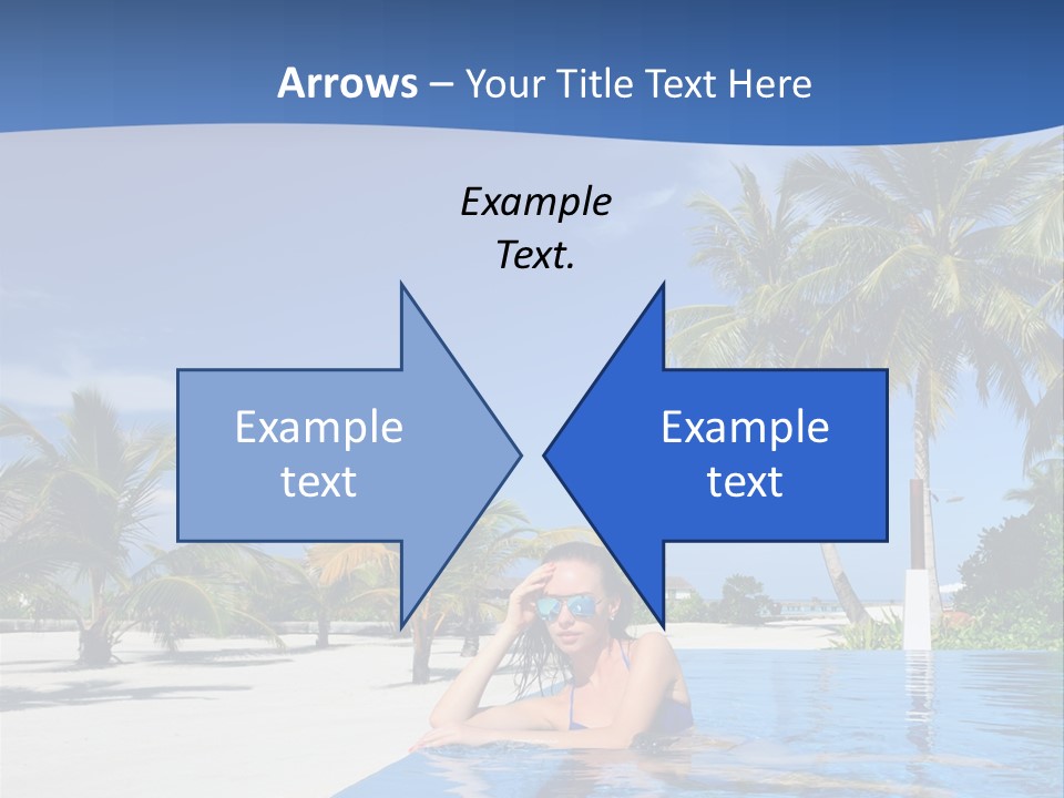 Sunbath Blue Poolside PowerPoint Template