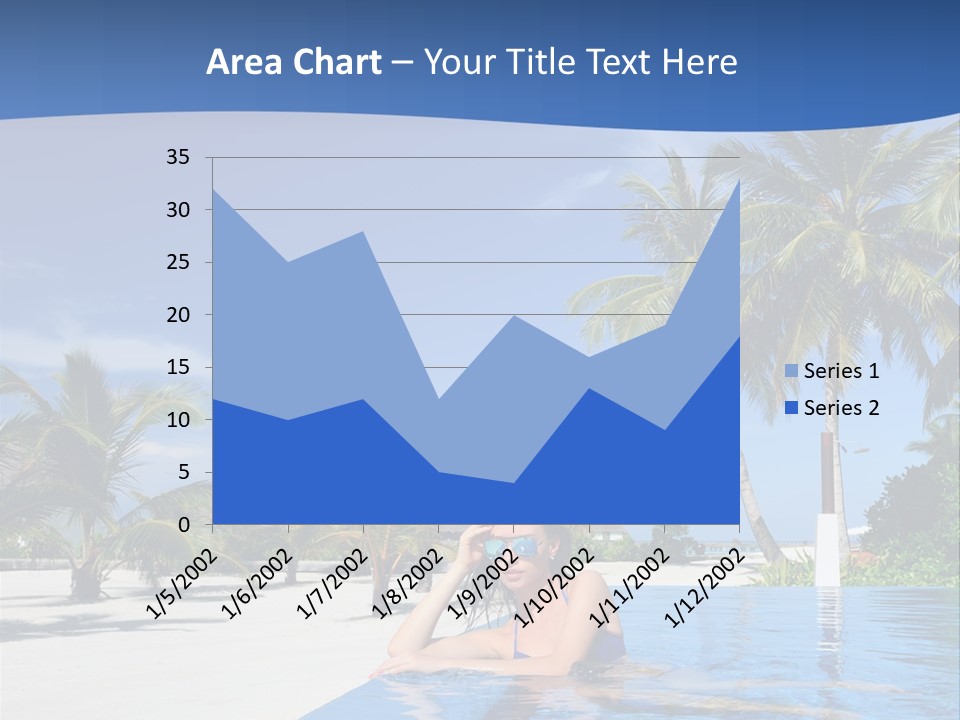 Sunbath Blue Poolside PowerPoint Template