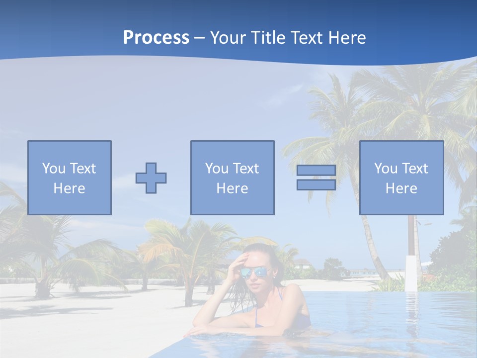 Sunbath Blue Poolside PowerPoint Template