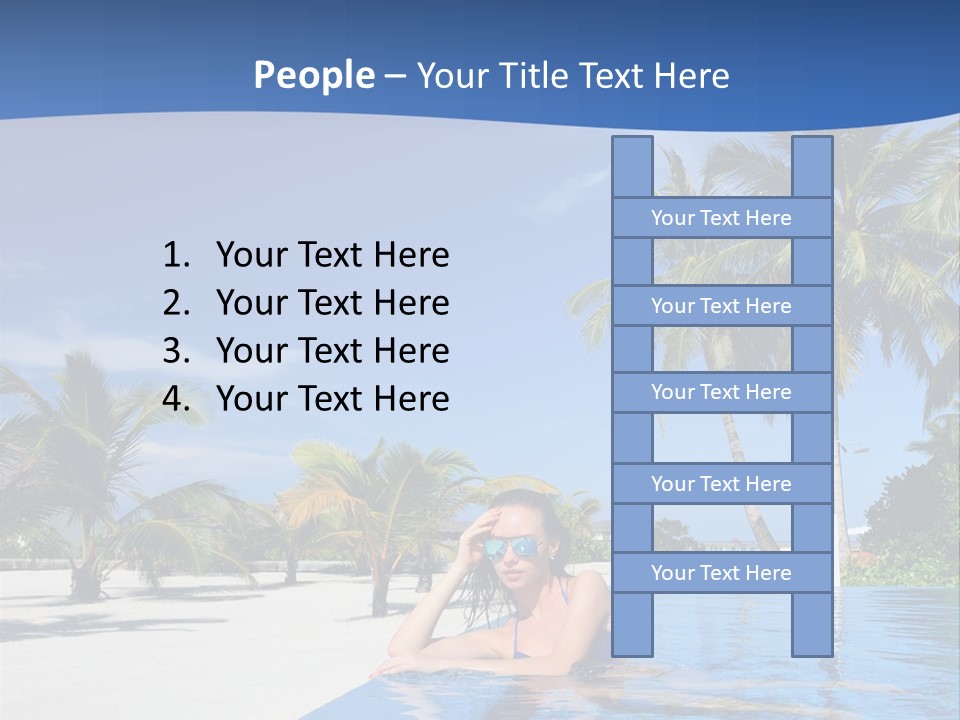 Sunbath Blue Poolside PowerPoint Template