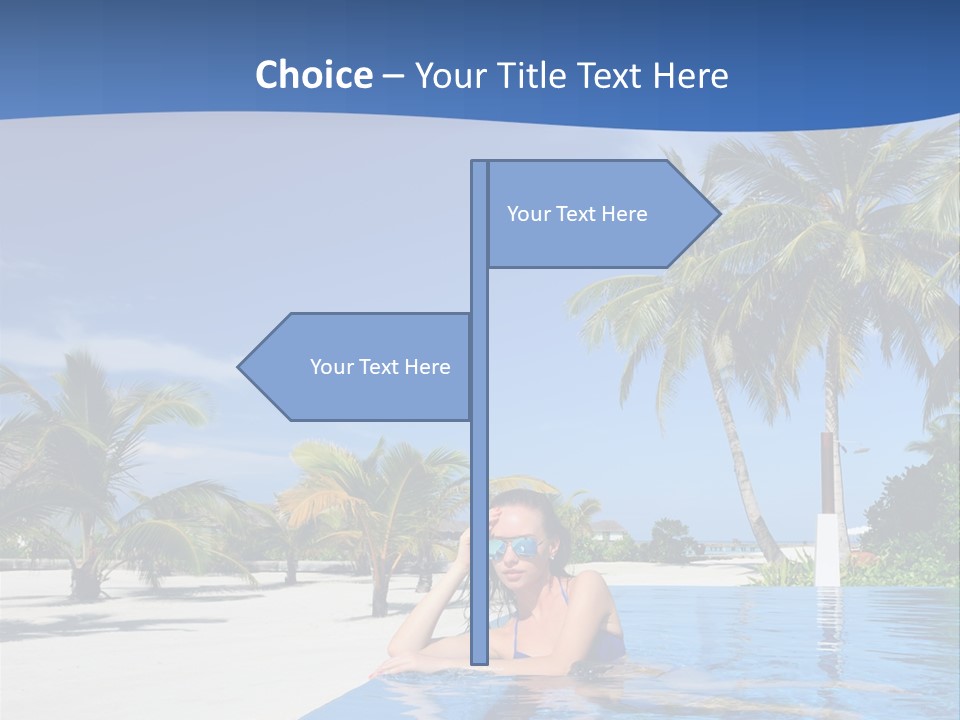 Sunbath Blue Poolside PowerPoint Template