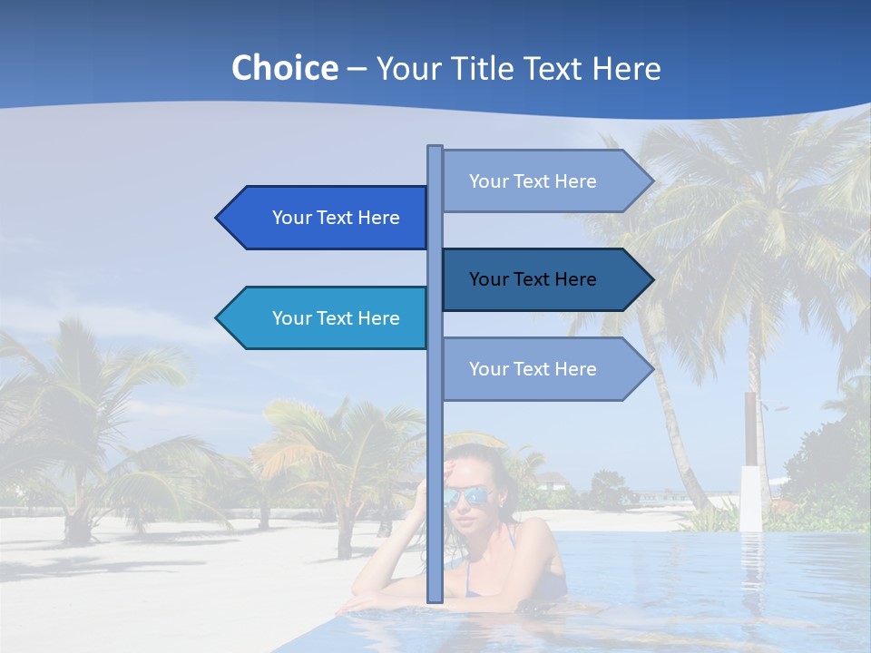 Sunbath Blue Poolside PowerPoint Template