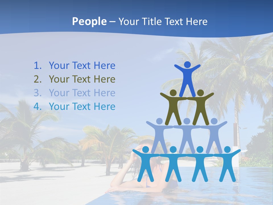 Sunbath Blue Poolside PowerPoint Template