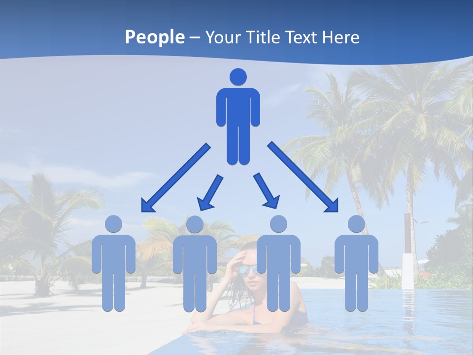 Sunbath Blue Poolside PowerPoint Template