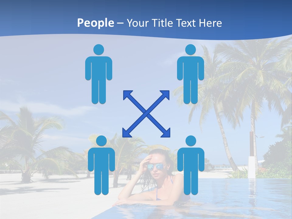 Sunbath Blue Poolside PowerPoint Template