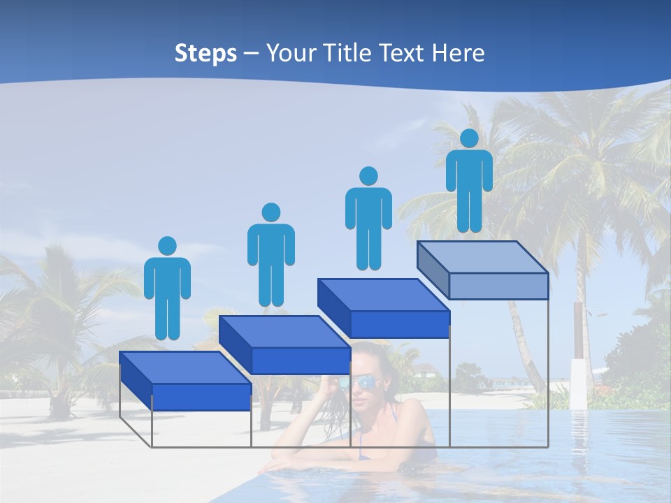 Sunbath Blue Poolside PowerPoint Template
