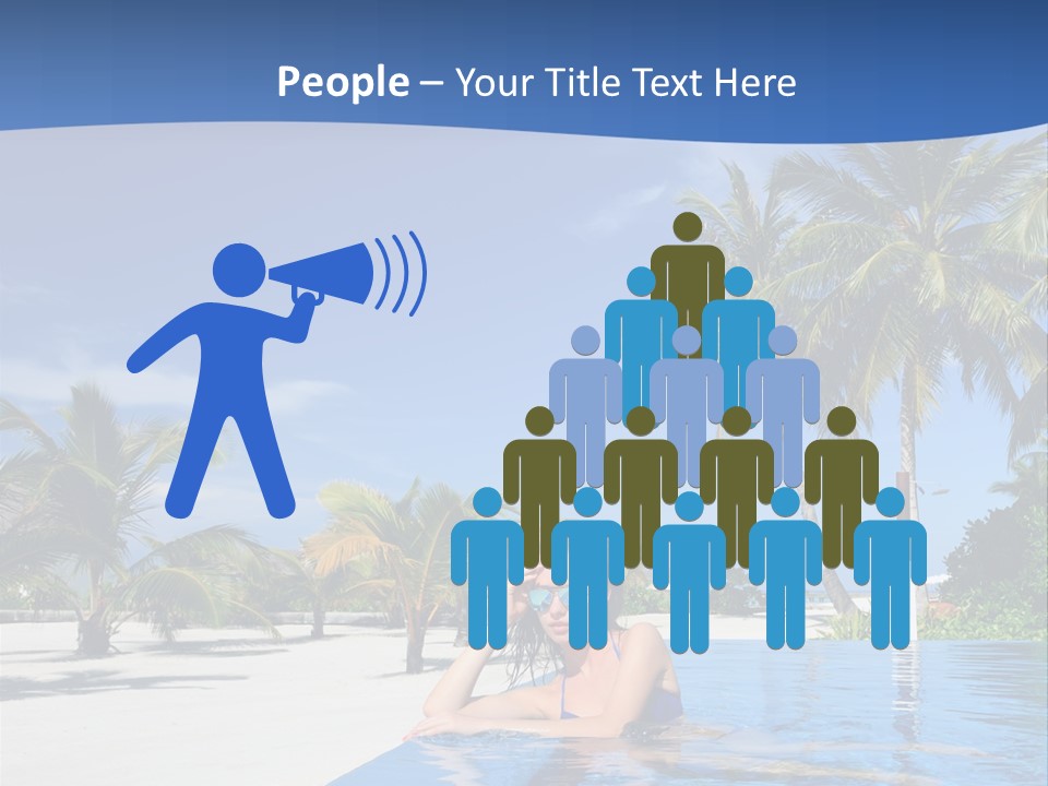 Sunbath Blue Poolside PowerPoint Template
