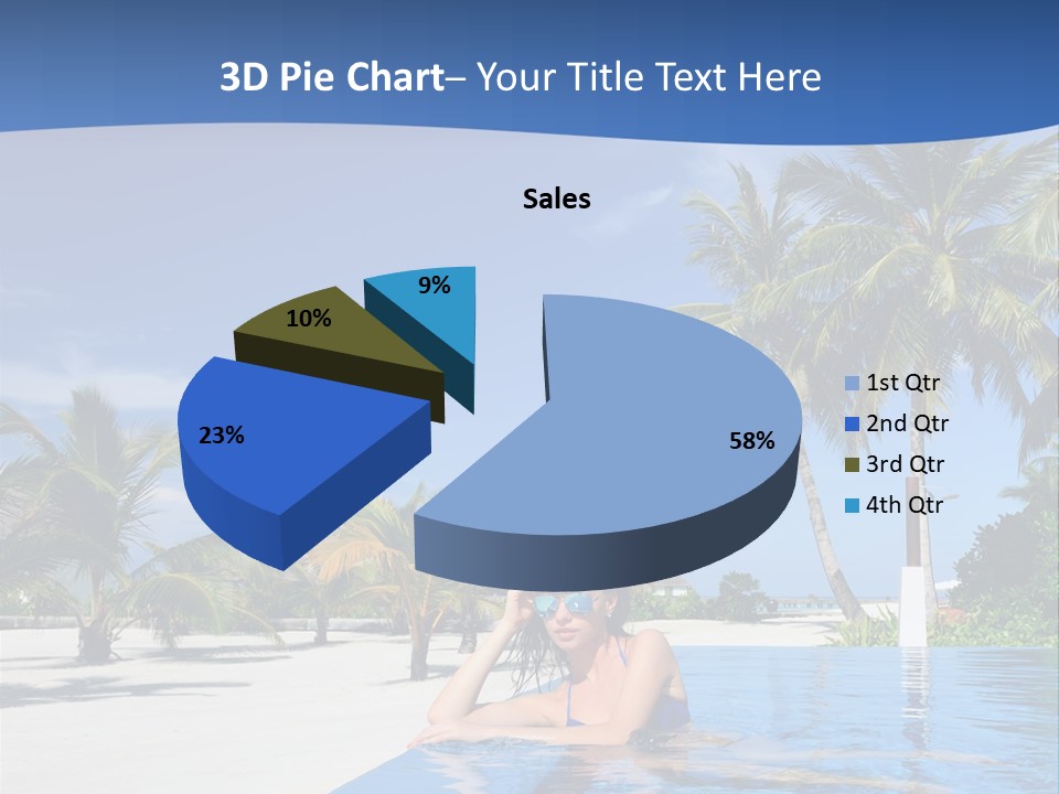 Sunbath Blue Poolside PowerPoint Template