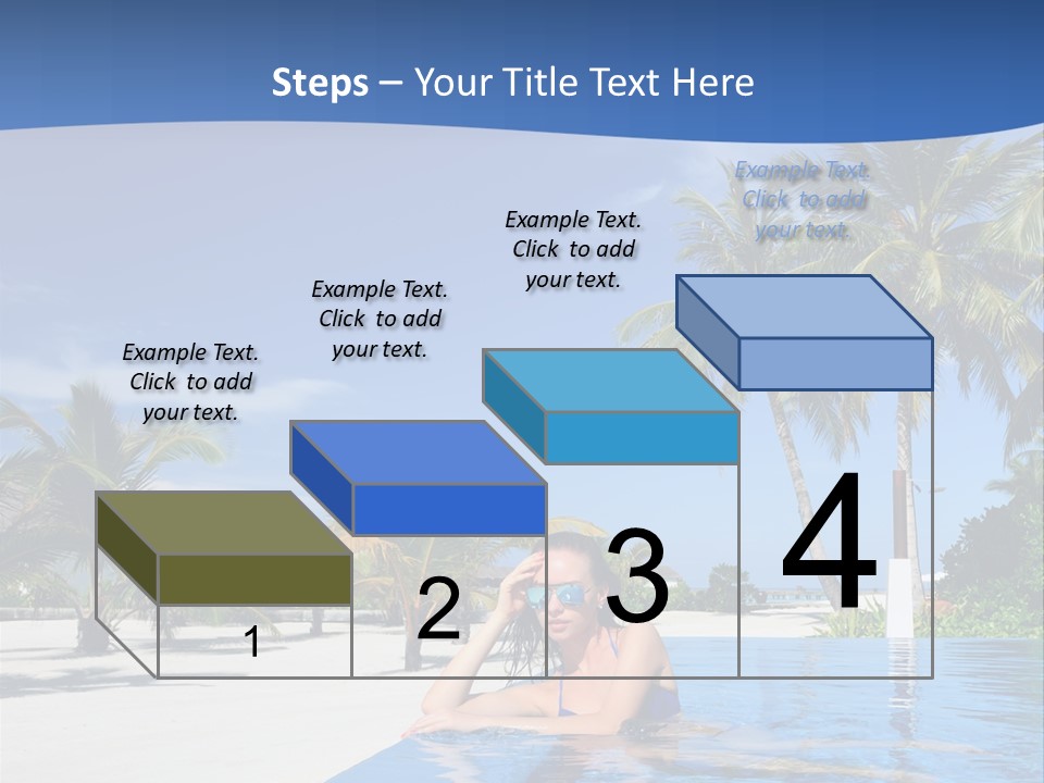 Sunbath Blue Poolside PowerPoint Template