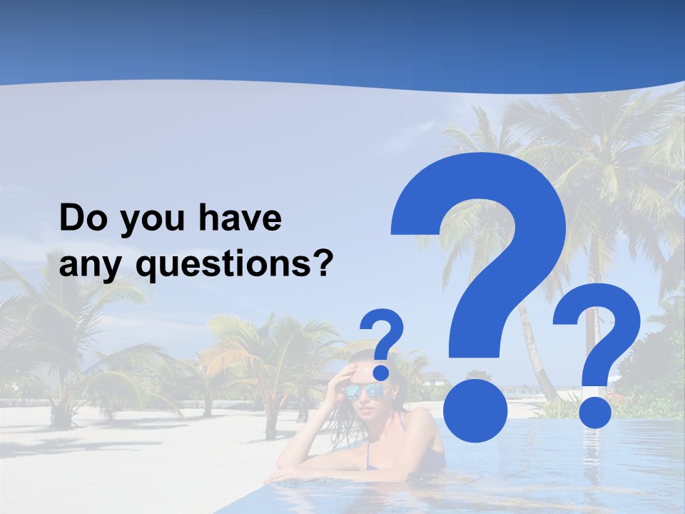 Sunbath Blue Poolside PowerPoint Template