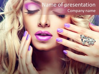 Manicure Nail Polish Sensual PowerPoint Template