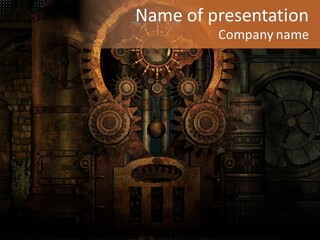 Gears Boiler Glass PowerPoint Template