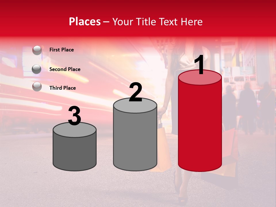 Girl New York Caucasian PowerPoint Template