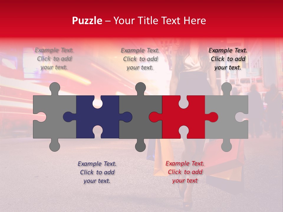 Girl New York Caucasian PowerPoint Template