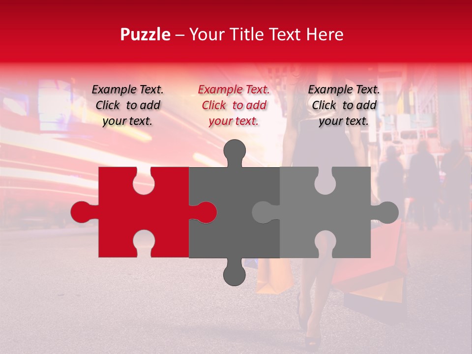 Girl New York Caucasian PowerPoint Template